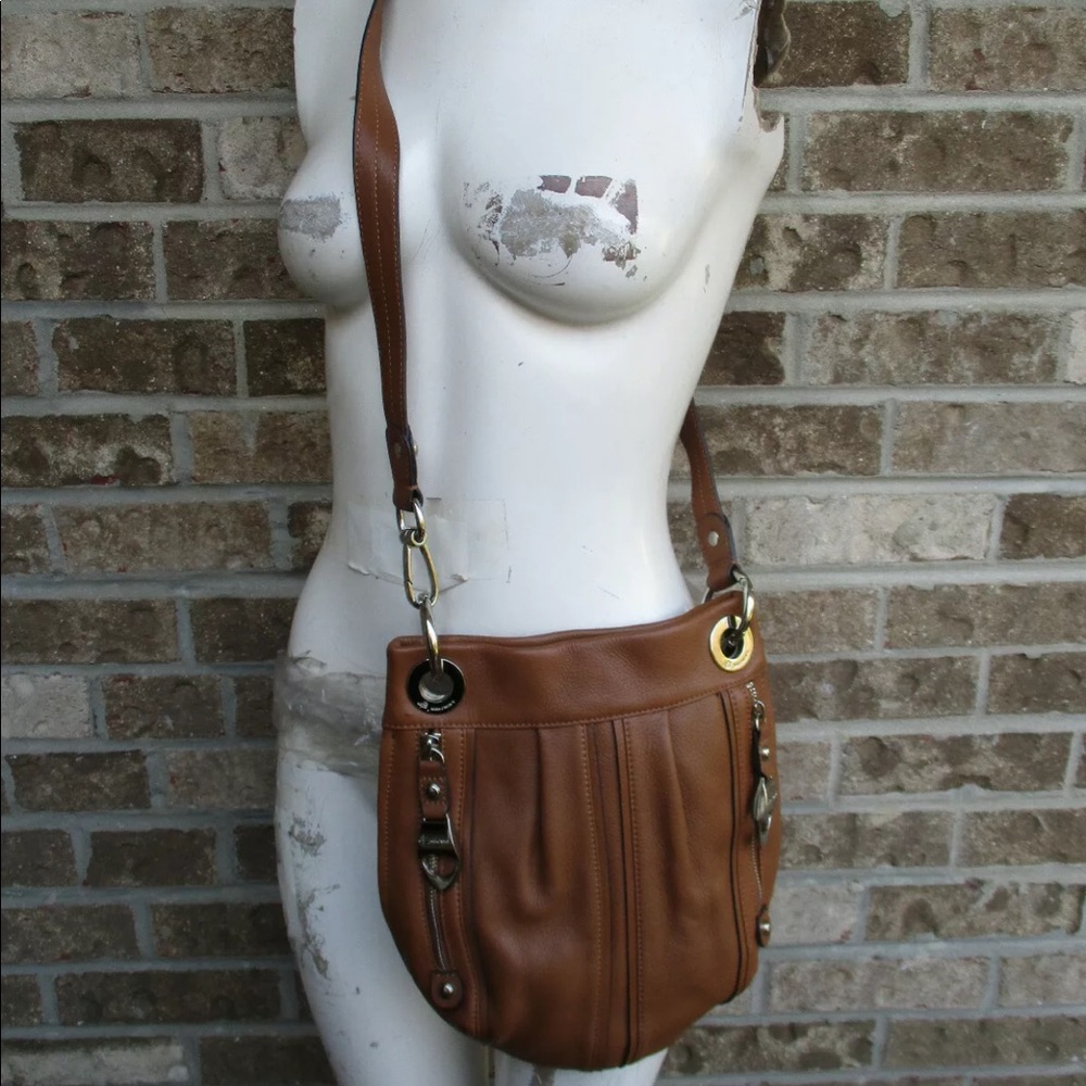 B. Makowsky tan pebbles Leather crossbody purse - Picture 6 of 6